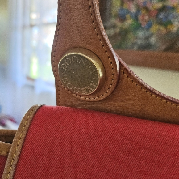 Dooney and Bourke red canvas shoulder - Picture 12 of 12